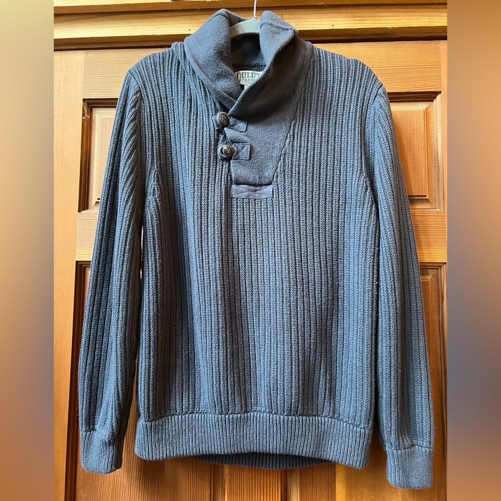Blue Button-Up Sweater